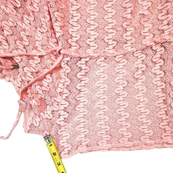 MELISSA ODABASH Lace Beach Cover-Up Women Small Peach Sheer‎ Summer Romper Italy - Picture 15 of 15